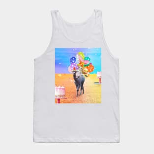 Cute Funny Cat Alpaca Birthday Tank Top